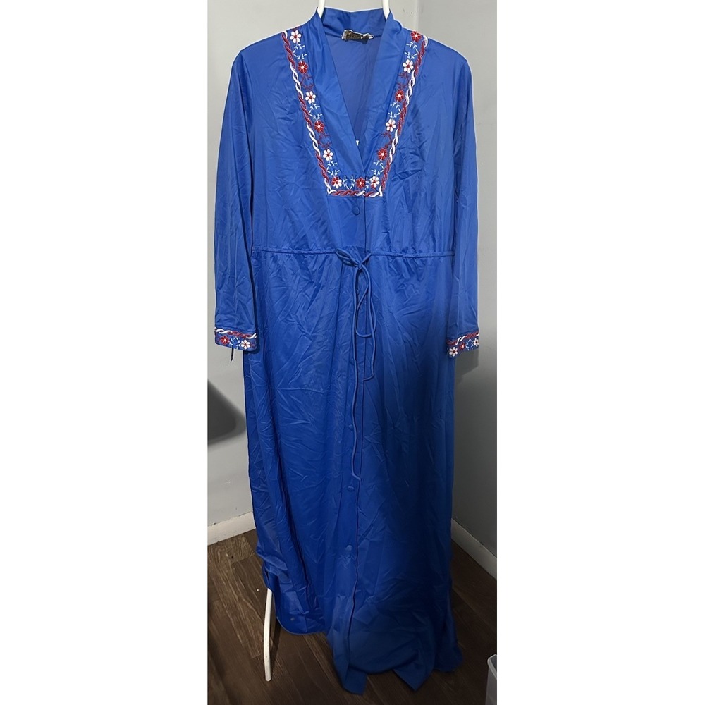 JCPenney Womens Loungewear Maxi Robe Housecoat Size 70s Retro Vintage Medium